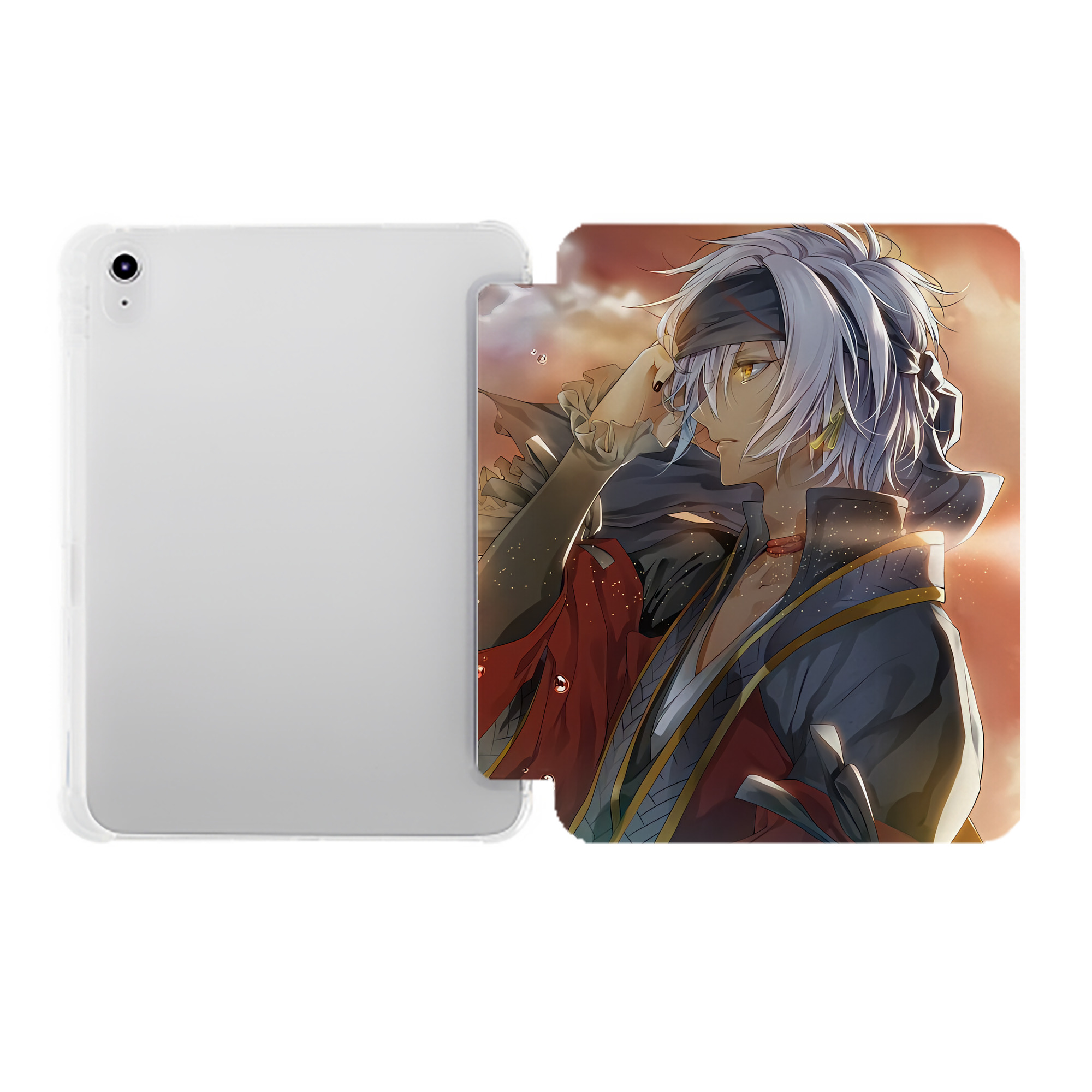 （画像用） 刀剣乱舞 Touken Ranbu IPad ケース ペン収納付き 三つ折りスタンド PUレザー×シリコン 対応機種9.5/10.5/10.9インチ
